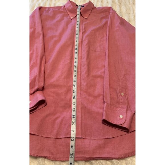 Men's Chaps Classic Fit Wrinkle Pink Button-Down Dress Shirt Cotton Blend Size X - Picture 10 of 16